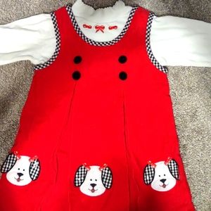 Vintage girls overalls dress